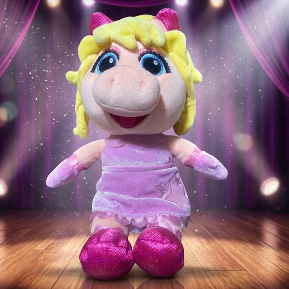 Disney Store Muppet Babies Baby Miss Piggy 12" Pink Dress Plush